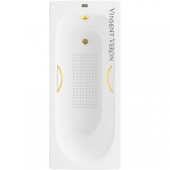 Ванна чугунная Vinsent Veron Soissons VCN1707042H/VH0015MGD-AS 170x70 с ручками и антискользящим покрытием