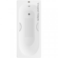 Ванна чугунная Vinsent Veron Soissons VCN1707042H/VH0015NI-AS 170x70 с ручками и антискользящим покрытием