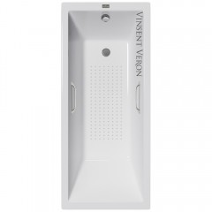 Ванна чугунная Vinsent Veron Square VSQ1707545H/VH0012NI-AS 170x75 с ручками и антискользящим покрытием