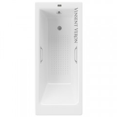 Ванна чугунная Vinsent Veron Tampa VTP1707042H/VH0012NI-AS 170x70 с ручками и антискользящим покрытием