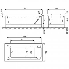 Каркас для ванны Jacob Delafon Sofa 170x75 E6D052RU-NF