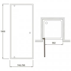 Душевая дверь Jacob Delafon Serenity 80 E14P80-GA