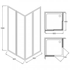 Душевое ограждение Jacob Delafon Serenity 90 E14A90-GA
