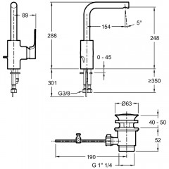 Смеситель для раковины Jacob Delafon Aleo+ E72357-CP