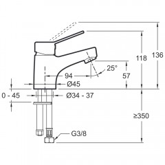 Смеситель для раковины Jacob Delafon Eo E24158RU-CP
