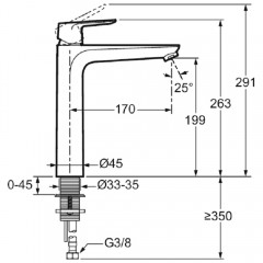 Смеситель для раковины Jacob Delafon July+ E35666-4ND-BL