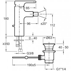 Смеситель для биде Jacob Delafon Singulier E10865-CP