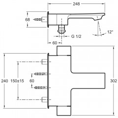 Смеситель для ванны Jacob Delafon Stance E9100-CP