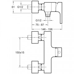 Смеситель для душа Jacob Delafon Strayt E45371-CP