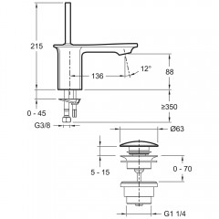 Смеситель для раковины Jacob Delafon Stance E14760-CP