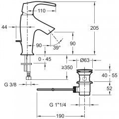 Смеситель для раковины Jacob Delafon Symbol E72680-CP