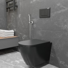 Унитаз подвесной Charus Estella Black EWC700-121B безободковый