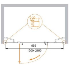 Душевая дверь Cezares Elena ELENA-W-B-13-80+60/30-C-Cr-L