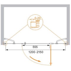 Душевая дверь Cezares Elena ELENA-W-B-13-80+60/30-C-Cr-R