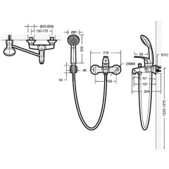 Смеситель для ванны Bravat Fit F6135188CP-B-RUS