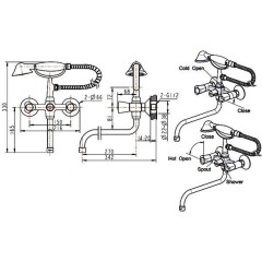 Смеситель универсальный Bravat Duo 7F6133186CP-LB-RUS