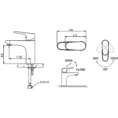 Смеситель для раковины Bravat Pure F1105161C