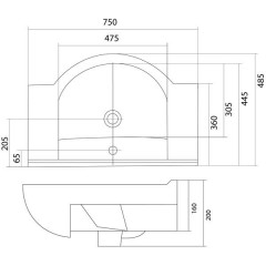 Раковина мебельная Акватон Аквалайн 75 1WH110237
