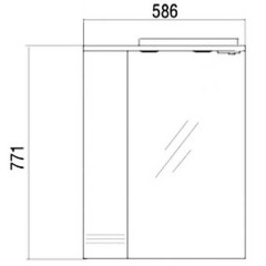 Зеркало-шкаф Акватон Онда 60 L 1A009802ON01L