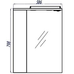 Зеркало-шкаф Акватон Пинта 60М L 1A013202PT01L
