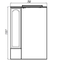 Зеркало-шкаф Акватон Эмилья 75 L 1A011202EJ01L