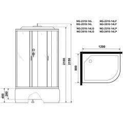 Душевая кабина Niagara Classic NG-2310-14L