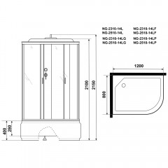 Душевая кабина Niagara Classic NG-2510-14L