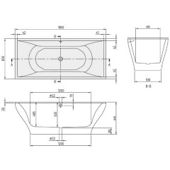 Ванна акриловая Villeroy & Boch La Belle UBQ180LAB2PDV-01