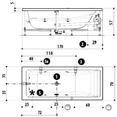Ванна акриловая Jacuzzi Lagoon 170 DX