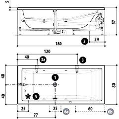 Ванна акриловая Jacuzzi Lagoon 180 DX