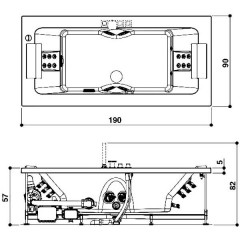 Ванна акриловая Jacuzzi Sharp Double 190 SX