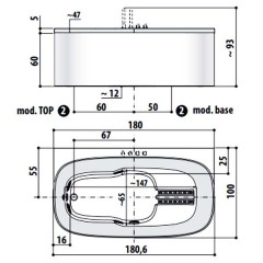 Ванна акриловая Jacuzzi Muse 180 DX