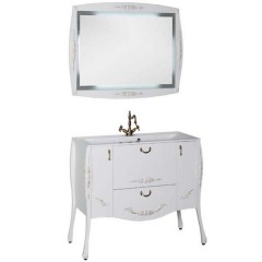 Зеркало Aquanet Виктория 90 белый глянец/золото 00183926