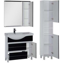 Зеркало-шкаф Aquanet Доминика 90 L черный 00171921
