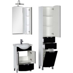 Зеркало-шкаф Aquanet Асти 55 черный 00180074