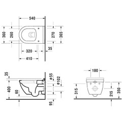 Унитаз подвесной Duravit Starck 3 Rimless 2527090000