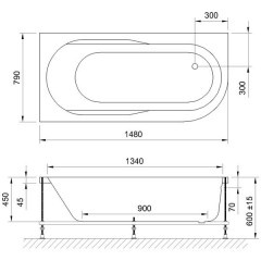 Ванна акриловая Royal Bath Azur RB614201 150x80 L