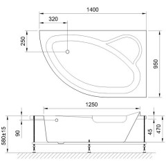 Ванна акриловая Royal Bath Alpine RB819103 140x95 R