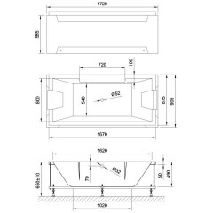 Ванна акриловая Royal Bath Triumph RB665101K 170x87