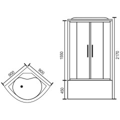 Душевая кабина Royal Bath RB90NRW-T
