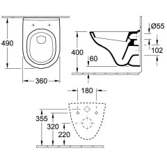 Унитаз подвесной Villeroy & Boch O.novo 568810R1