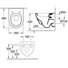 Унитаз подвесной Villeroy & Boch Subway 2.0 56061001