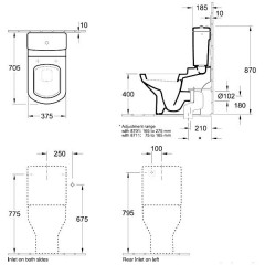 Бачок сливной Villeroy & Boch Sentique 572211R1