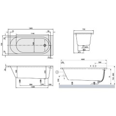 Ванна акриловая Villeroy & Boch O.novo UBA170CAS2V-01