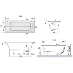 Ванна акриловая Villeroy & Boch Architectura UBA170ARA2V-01