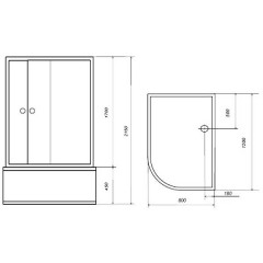 Душевая кабина Aqualux AQ-4072GFR (Wh) Modo-120