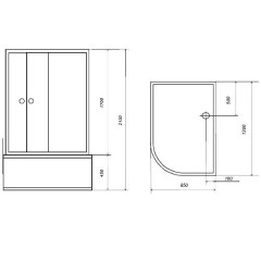 Душевая кабина Aqualux AQ-4073GFL (Wh) Modo-130