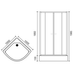 Душевой угол Royal Bath RB100HK-C