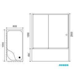 Душевой угол Royal Bath RB8100BP-C L