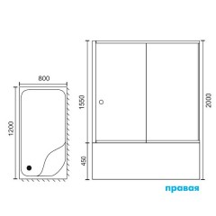 Душевой угол Royal Bath RB8120BP-T R